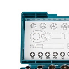 Kit de Bits e Soquetes 21 Peças com Chave Catraca B-54081 Makita