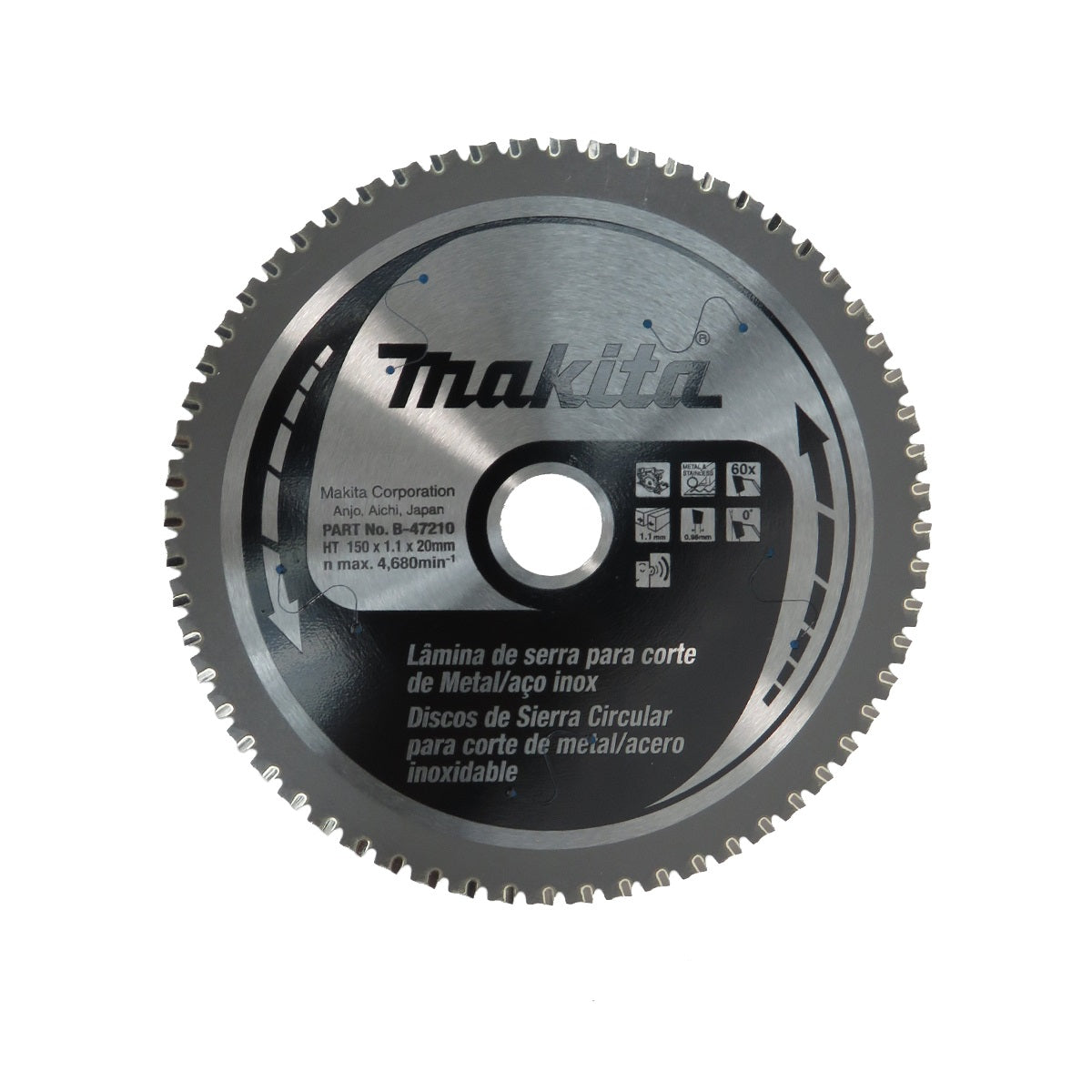 Disco Serra TCT 150 x 20 mm 32 Dentes Inox B-47210 Makita