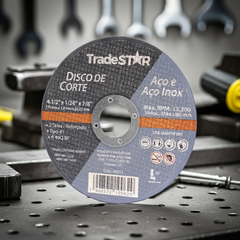Disco de Corte 115 x 1 mm Furo 7/8" Aço e Inox Tradestar
