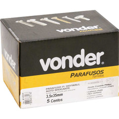 Parafuso Drywall Auto Brocante 3,5 x 35 Ch/Ph com 500 Peças Vonder