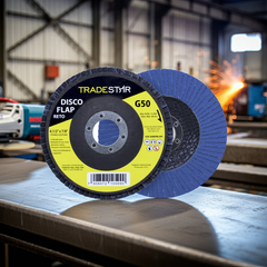 Disco Flap 115 mm G50 Fibra Reto Azul Aço e Inox Tradestar
