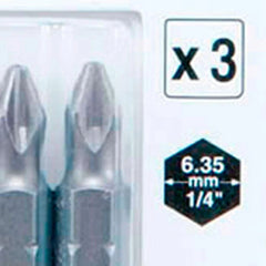 Ponta Bits Conjunto 3 Peças Ph 3-25 mm Makita