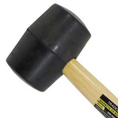 Martelo de Borracha 60 mm Preto Cabo Madeira Tradestar
