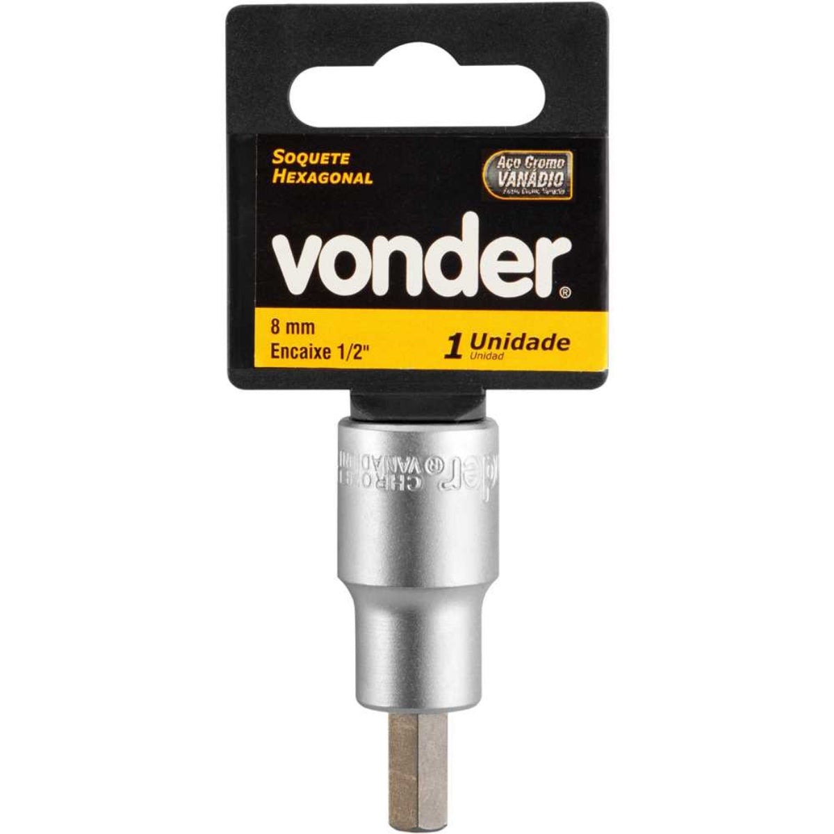 Soquete Allen Encaixe 1/2'' 8 mm CRV Vonder
