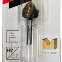 Fresa Ponta V 6mm 90° Corte 19 mm Makita