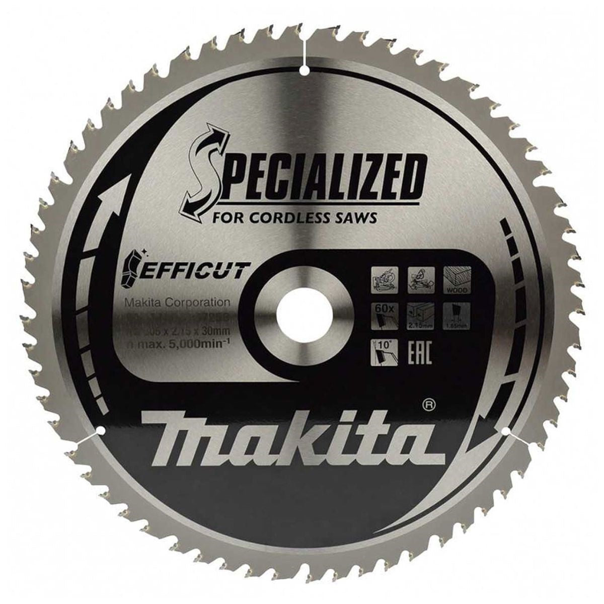 Disco de Serra Efficut 165 mm x 20 mm 60T B-69886 Makita - Guimepa