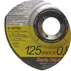 Disco Fino de Corte 125 x 0.8 x 22.23 mm B-50762-25 Makita com 25 Peças
