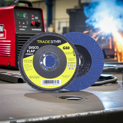 Disco Flap 115 mm G60 Fibra Cônico Azul Aço e Inox Tradestar
