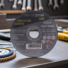 Disco de Corte 115 x 1 mm  Furo 7/8" mm Metal Pro Tradestar