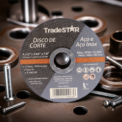 Disco de Corte 115 x 1,2 mm Furo 7/8" Aço e Inox Tradestar