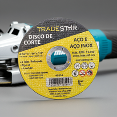 Disco de Corte 115 x 1,6 mm Furo 7/8" Aço e Inox Tradestar