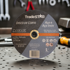 Disco de Corte 180 x 1,6 mm Furo 22,23 mm Aço e Inox Tradestar
