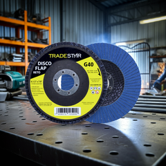 Flap Disc 115 mm G40 Fibra Reto Azul Aço e Inox Tradestar