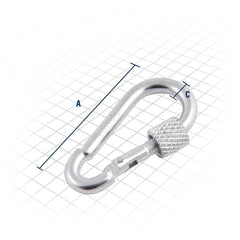 Mosquetão c/ trava roscada 4x40mm leve galvanizado Vonder
