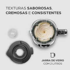Liquidificador com Copo de Vidro WAP WB2000 2L com Potência de 900W Velocidade variável 127V