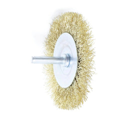 Escova Circular 75 x 10 mm Aço Latonado com Haste Tradestar