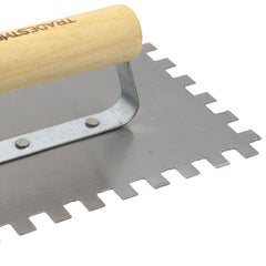 Desempenadeira Aço Dentada 12 x 25 cm Cabo Madeira Tradestar