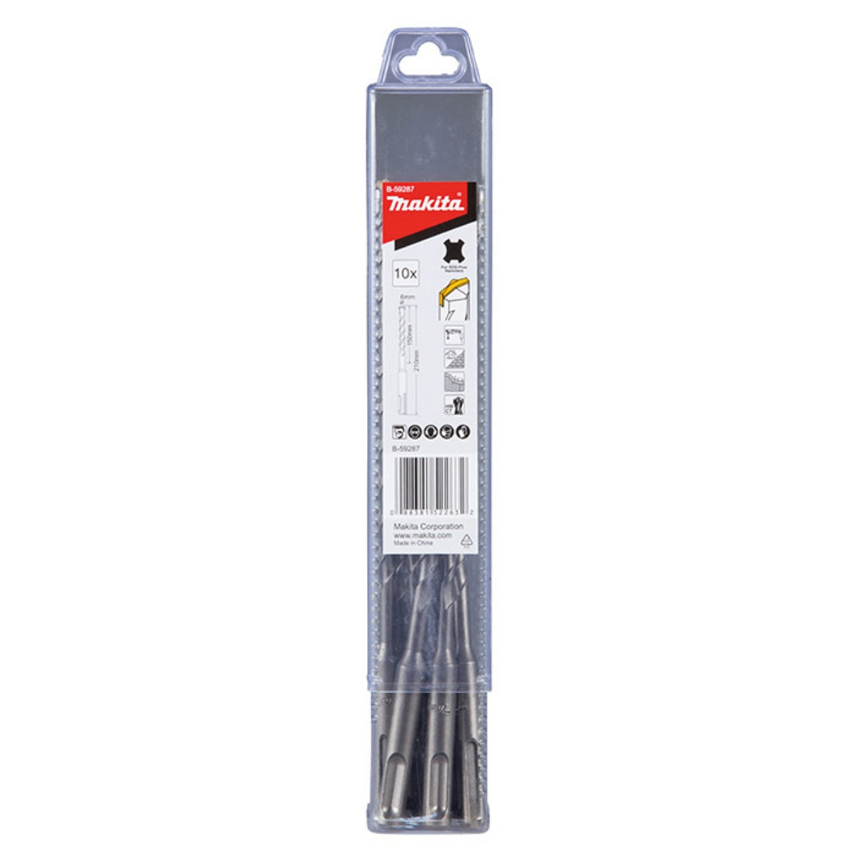 Brocas Sds-Plus 6 x 210 mm Conjunto com 10 Peças Makita