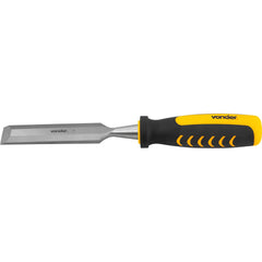 Formão Chanfrado 1" 25,4mm Vonder Aço Carbono Cabo Emborrachado Anatômico PVC 260mm Entalhe Madeira