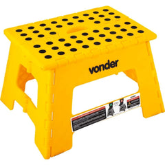 Banqueta Plástica Dobrável Amarela Altura 220 mm Vonder