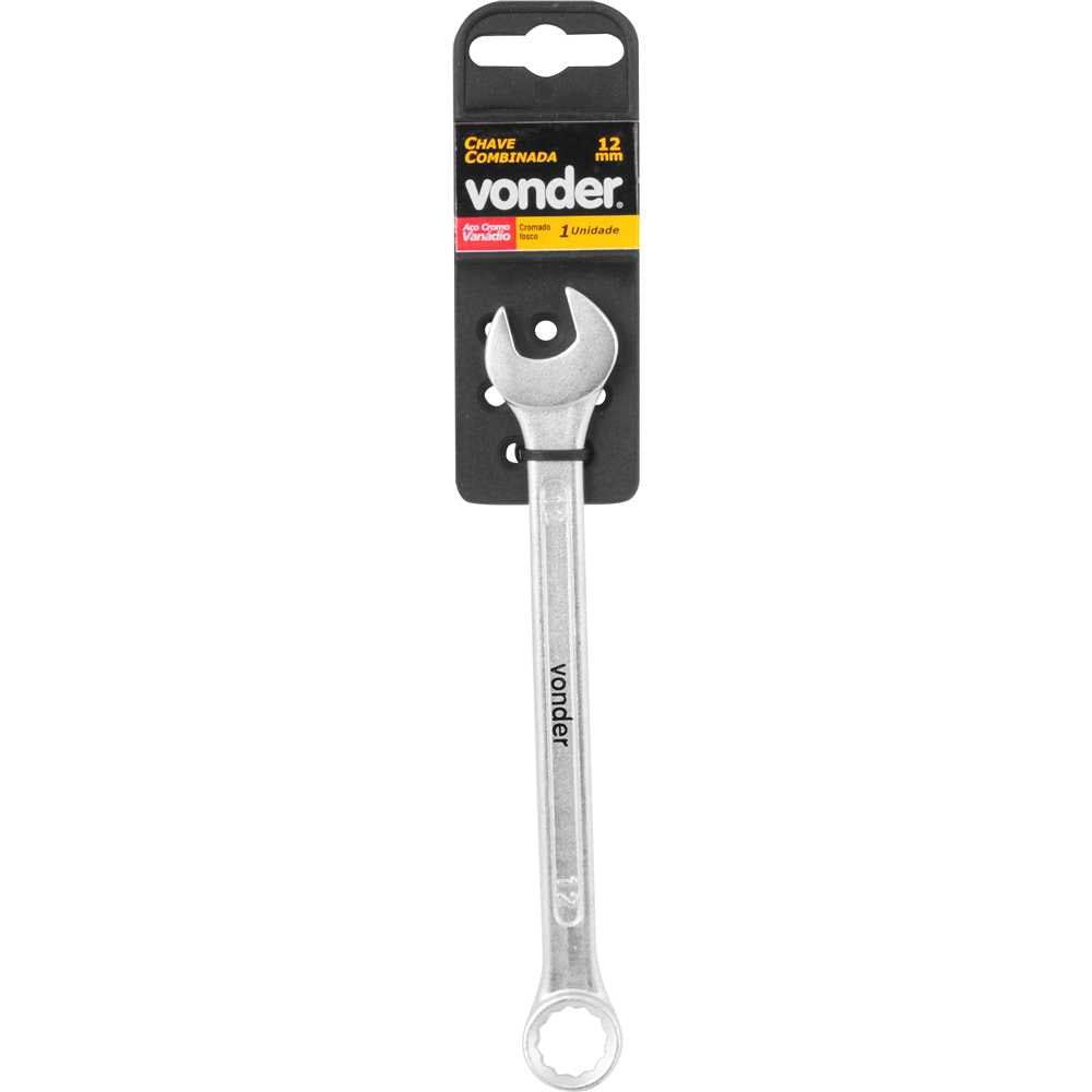 Chave combinada 12mm cromo vanádio cromada cartela - Vonder