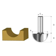 Fresa de Ponta U 3/4" Haste 1/2" D-49507 Makita