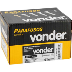 Parafuso Madeira 3,5 x 16 mm Chipboard Cabeça Flangeada Phillips 500 Peças Vonder
