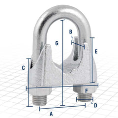 Clips para cabo de aço 1.1/8" leve galvanizado Vonder