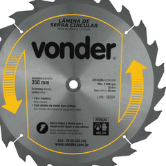 Lamina Serra Circ Vídea 350x30x3,8mm 24D 3800rpm Vonder