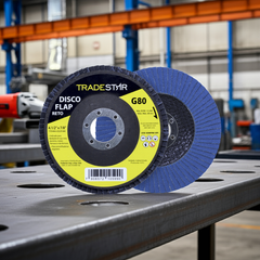 Disco Flap 115 mm G80 Fibra Reto Azul Aço e Inox Tradestar