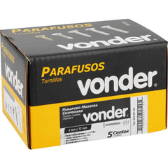 Parafuso Madeira 4,0X12 Chipboard Cabeça Flangeada Phillips 500 Peças Vonder