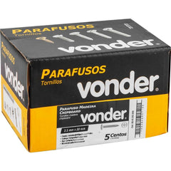 Parafuso Madeira 3,5 x 30 mm Chipboard Cabeça Flangeada Phillips 500 Peças Vonder