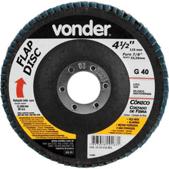 Flap Disc 4.1/2 G40 Costado Pvc Reto Aço Carbono Ino Vonder
