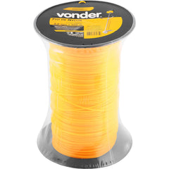 Fio de Nylon 2,0mm x 500m Redondo para Roçadeiras e Aparadores Vonder Rolo Amarelo Universal