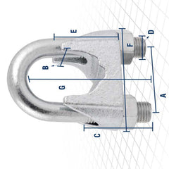 Clips para cabo de aço 1.1/8" leve galvanizado Vonder