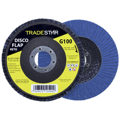 Disco Flap 115 mm G100 Fibra Reto Azul Aço e Inox Tradestar
