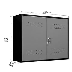 Armário Aéreo Para Ferramentas Ábile Dark Presto Aço 72,5cm Suspenso Chave Oficina Preto Cinza