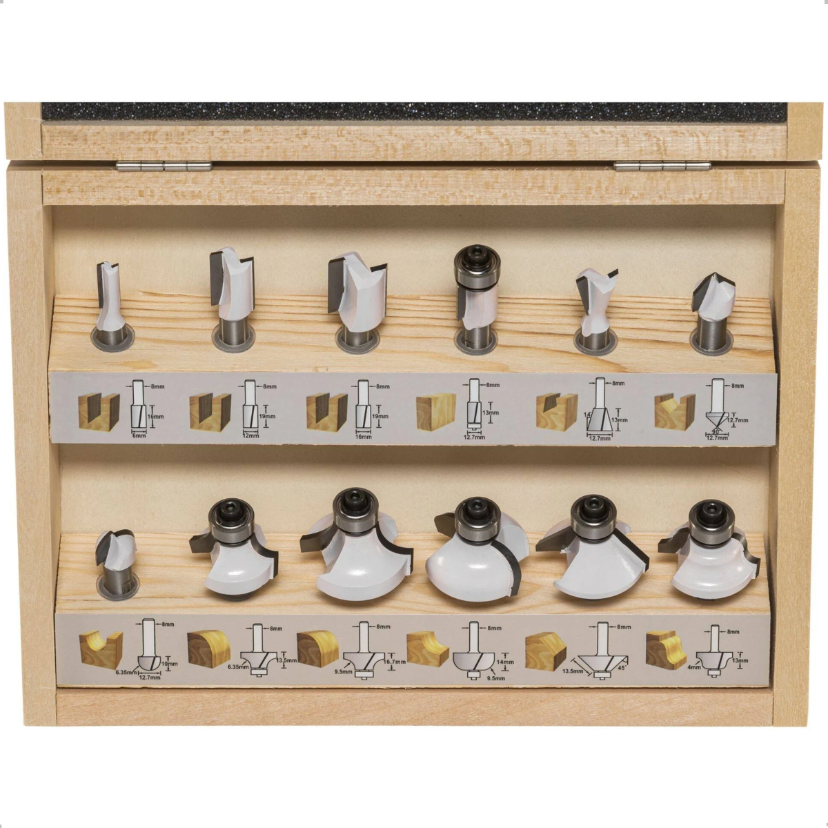 Kit Fresas Encaixe 1/4" 12 Peças D-53584 Makita