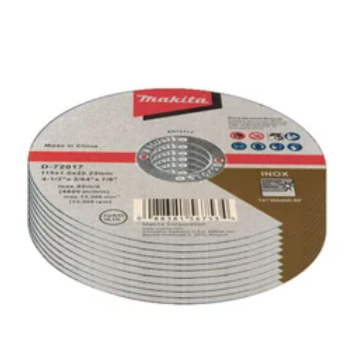 Jogo Disco de Corte 115 mm x 22,23 mm 10 Unidades D-72017-10 Makita