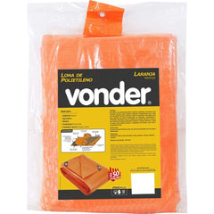Lona polietileno 5x4m laranja 150 micras média Vonder