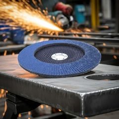 Disco Flap 180 mm G100 Fibra Cônico Azul Aço e Inox Tradestar