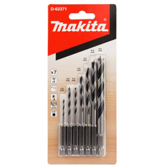 Kit de Brocas 3 Pontas para Madeira Hex 1/4" 7 Peças Makita