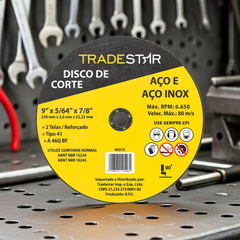 Disco de Corte 230x2,0 mm Furo 7/8" Aço e Inox Tradestar