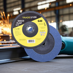 Disco Flap 180 mm G40 Fibra Reto Azul Aço e Inox Tradestar