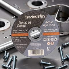 Disco de Corte 115 x 1,2 mm Furo 7/8" Aço e Inox Tradestar