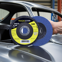 Disco Flap 115 mm G80 Fibra Reto Azul Aço e Inox Tradestar