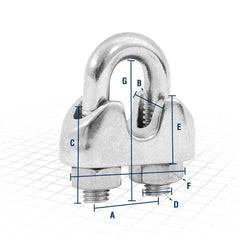 Clips para cabo de aço 3/16" leve inox Vonder