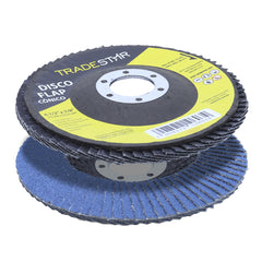 Disco Flap 115 mm G80 Fibra Conico Azul Aço e Inox Tradestar