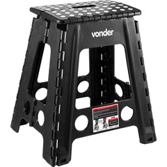 Banqueta Plástica Dobrável Preta Altura 450 mm - Vonder - Guimepa