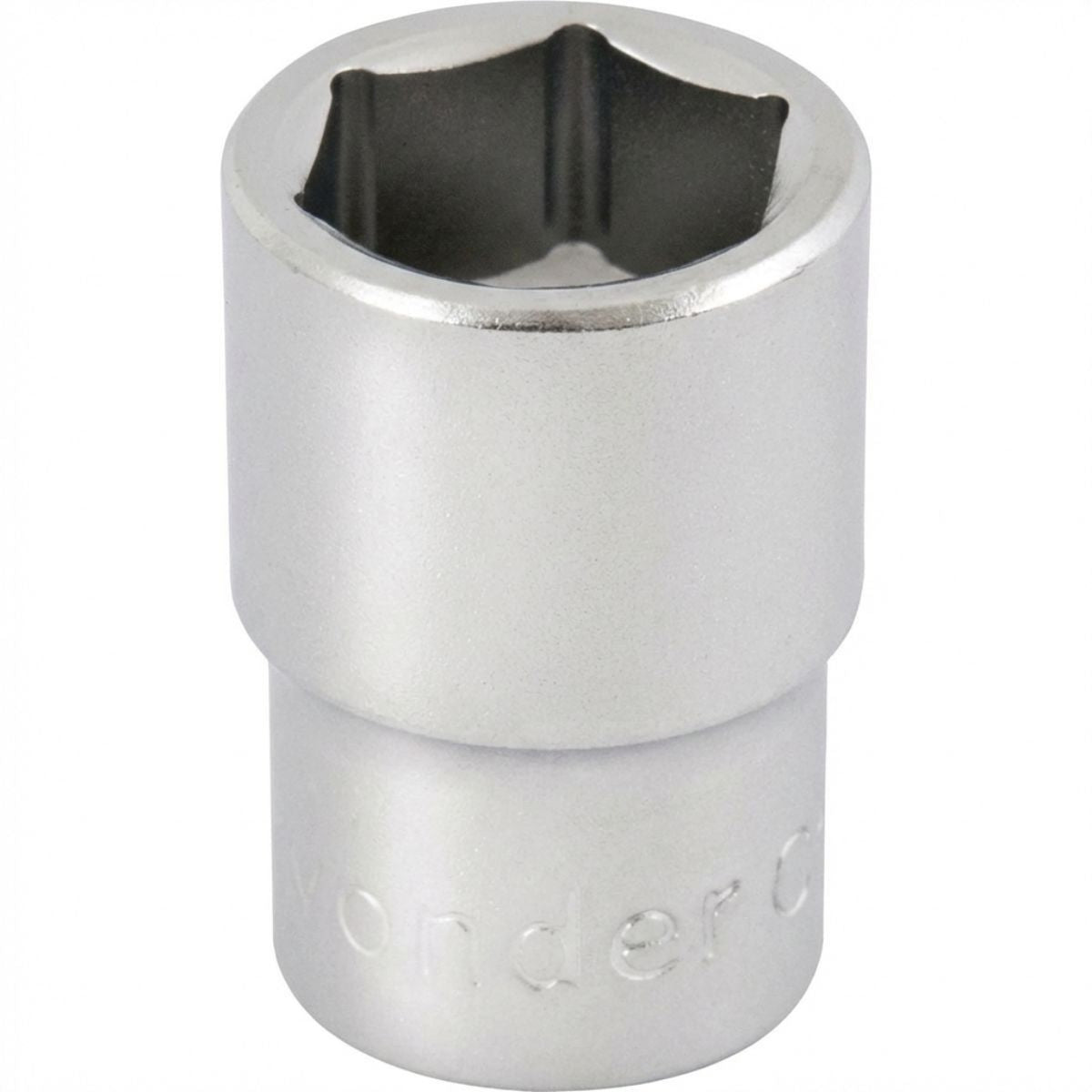 Soquete Sextavado 8mm Encaixe 1/2" Vonder Aço Cromo Vanádio Cromado Fosco Curto Peça Hexagonal